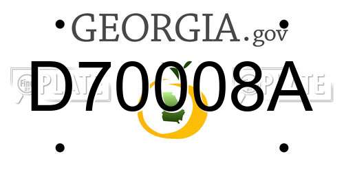 D70008A Georgia License Plate