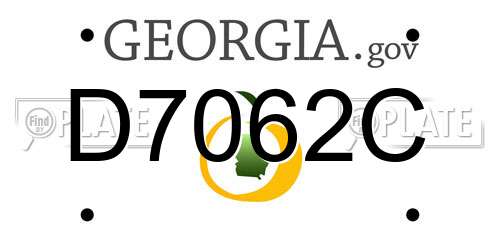 D7062C Georgia License Plate