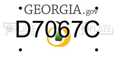 D7067C Georgia License Plate