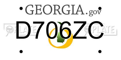D706ZC Georgia License Plate