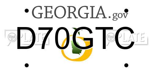 D70GTC Georgia License Plate