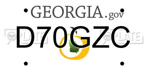 D70GZC Georgia License Plate
