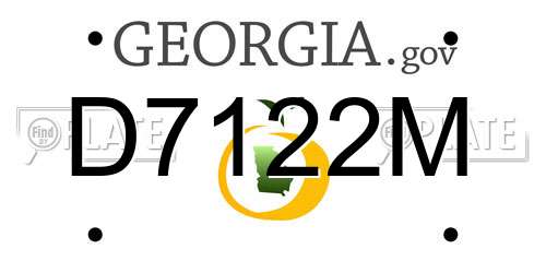 D7122M Georgia License Plate