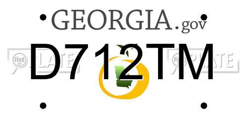 D712TM Georgia License Plate
