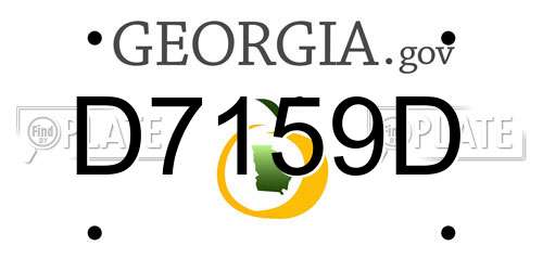 D7159D Georgia License Plate