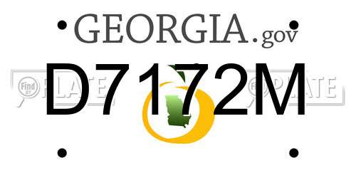 D7172M Georgia License Plate