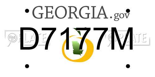 D7177M Georgia License Plate