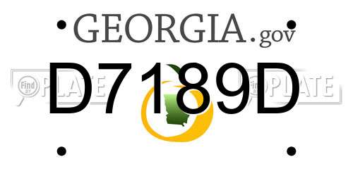 D7189D Georgia License Plate