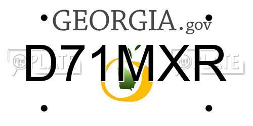 D71MXR Georgia License Plate