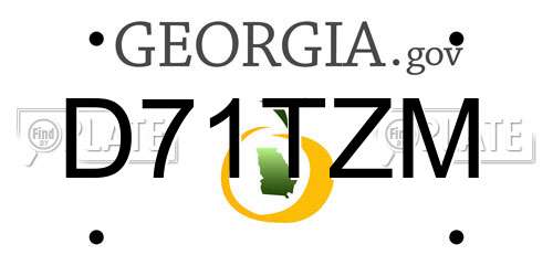 D71TZM Georgia License Plate