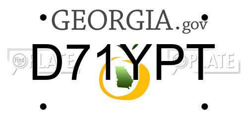 D71YPT Georgia License Plate