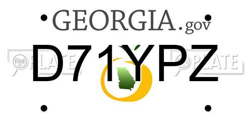 D71YPZ Georgia License Plate