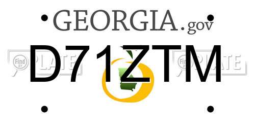 D71ZTM Georgia License Plate