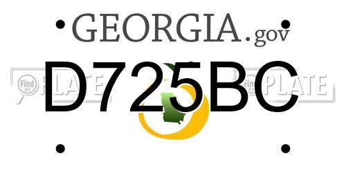 D725BC Georgia License Plate