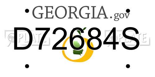 D72684S Georgia License Plate