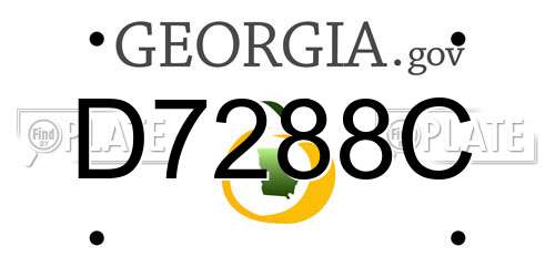 D7288C Georgia License Plate
