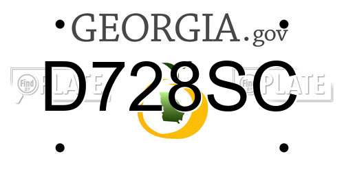 D728SC Georgia License Plate