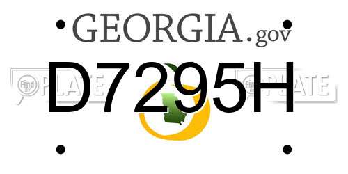 D7295H Georgia License Plate