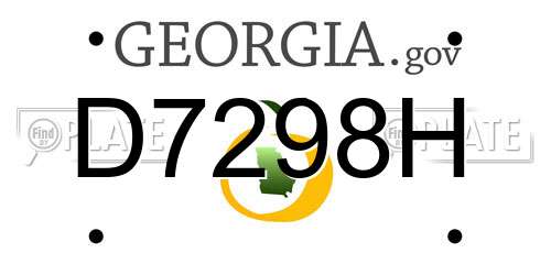 D7298H Georgia License Plate