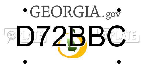 D72BBC Georgia License Plate
