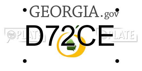D72CE Georgia License Plate