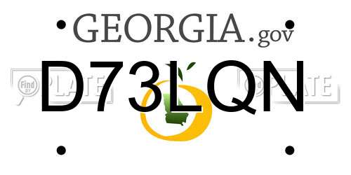 D73LQN Georgia License Plate