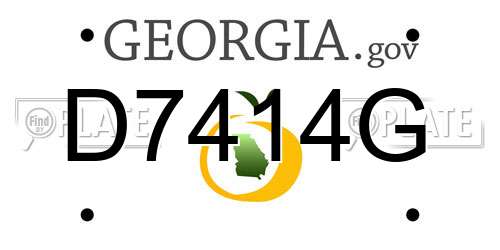 D7414G Georgia License Plate