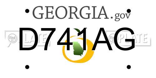 D741AG Georgia License Plate