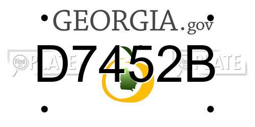 D7452B Georgia License Plate