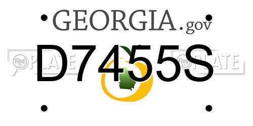 D7455S Georgia License Plate
