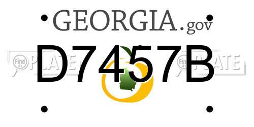 D7457B Georgia License Plate