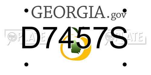 D7457S Georgia License Plate