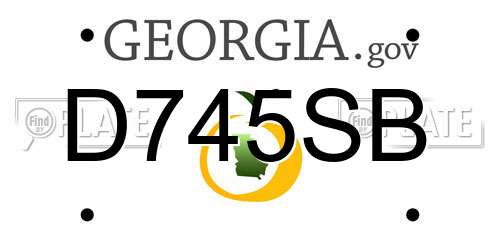 D745SB Georgia License Plate