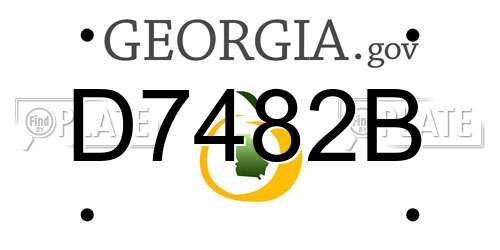 D7482B Georgia License Plate