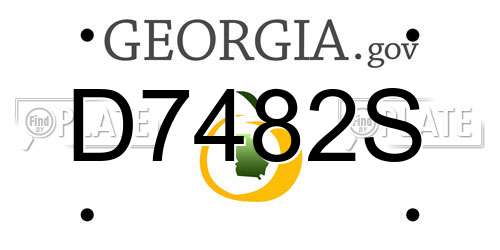 D7482S Georgia License Plate
