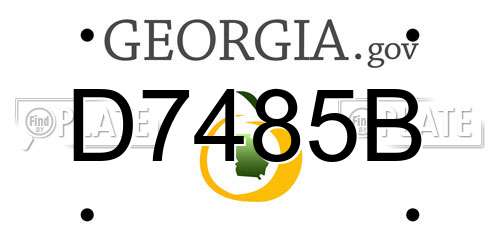 D7485B Georgia License Plate