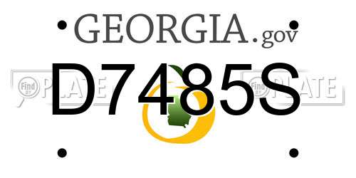 D7485S Georgia License Plate