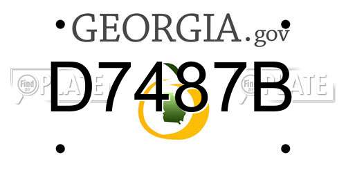 D7487B Georgia License Plate