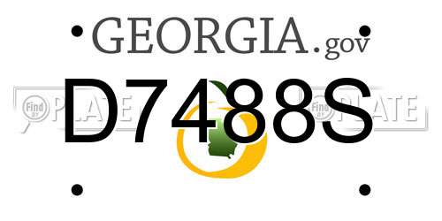 D7488S Georgia License Plate