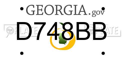 D748BB Georgia License Plate