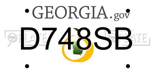 D748SB Georgia License Plate