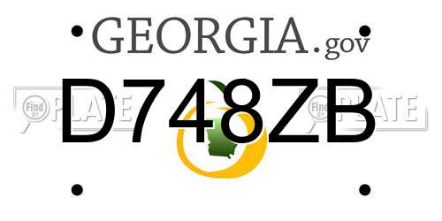 D748ZB Georgia License Plate