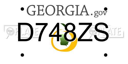D748ZS Georgia License Plate