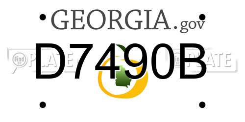 D7490B Georgia License Plate