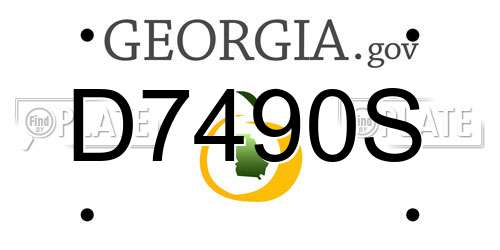 D7490S Georgia License Plate