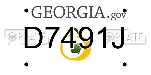 D7491J Georgia License Plate