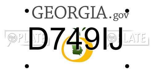 D749IJ Georgia License Plate