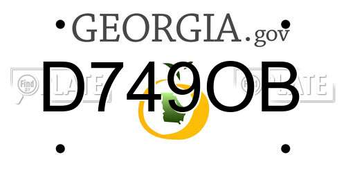 D749OB Georgia License Plate