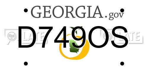 D749OS Georgia License Plate