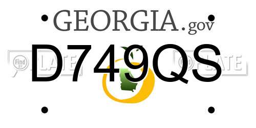 D749QS Georgia License Plate